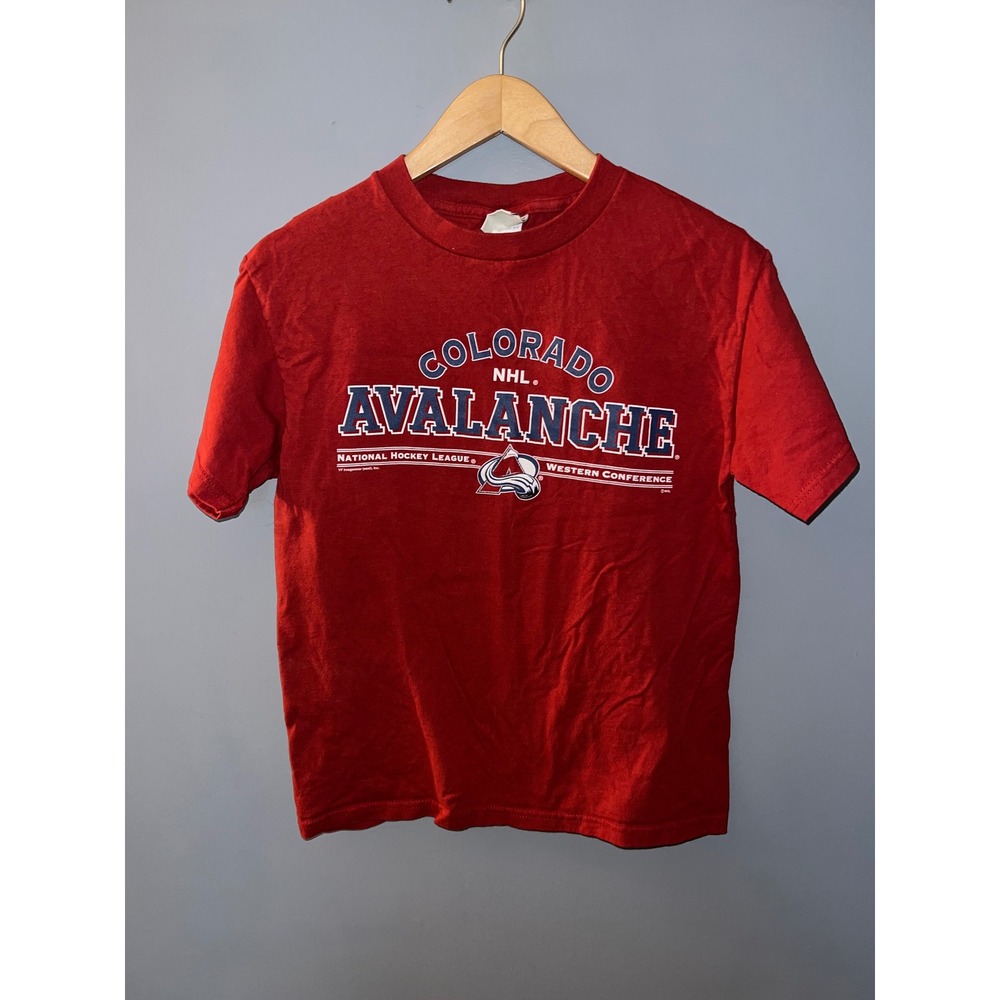 Vintage Colorado Avalanche Lee Sport NHL Red Graphic T-Shirt Mens Large Hockey